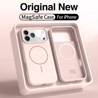 Magnetic Original Liquid Silicone Case Iphone 12 13 14 15 16 17 Pro Max Magsafe Cases Air Phone Back