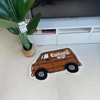 Novelty Car-Shaped Area Rug – Fluffy Decorative Carpet for Living Room & Bedroom
