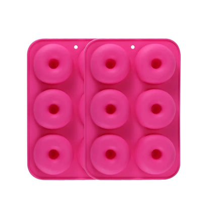 Silicone Donut Mold 6-Cavity Non-Stick Baking Pan for Doughnuts & Bagels