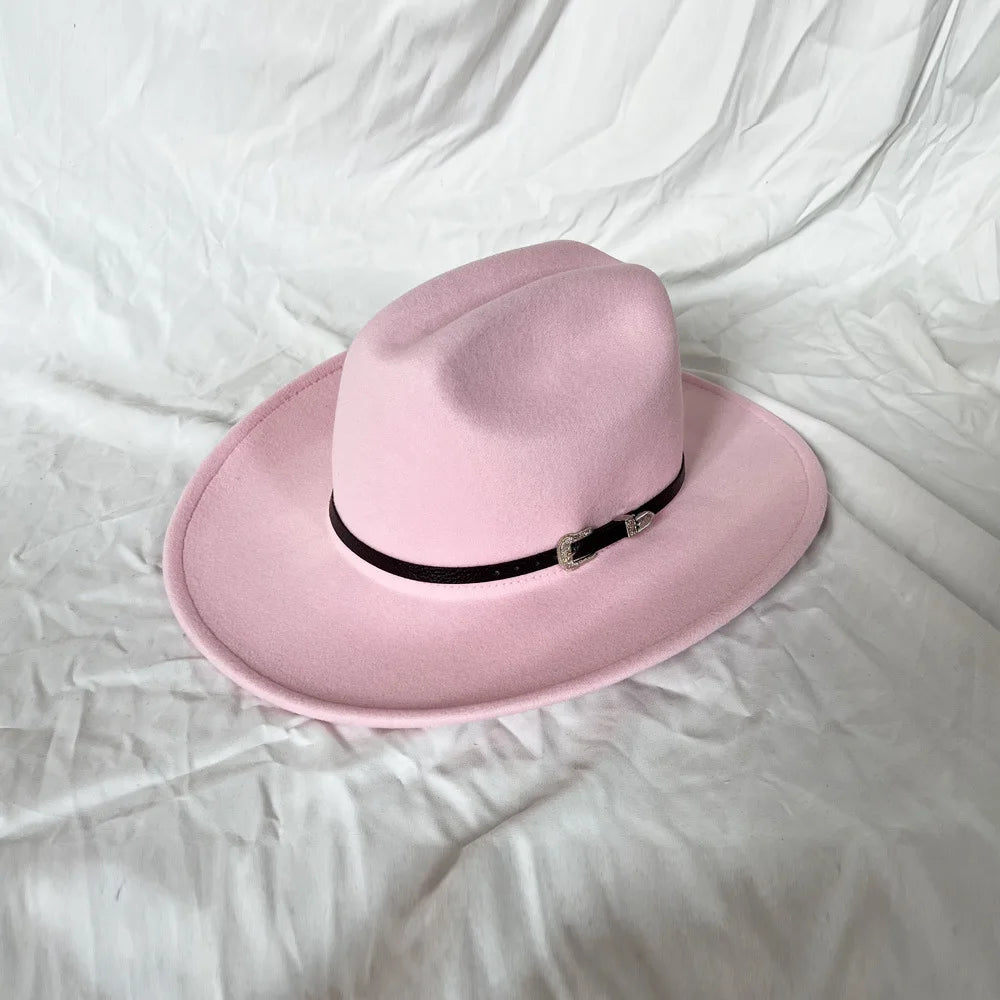 Wide Brim Cowboy Hat – Vintage Western Felt Hat for Men & Women