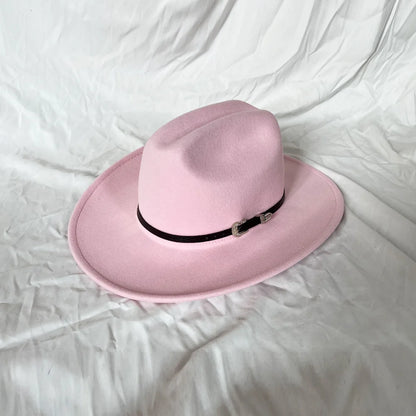 Wide Brim Cowboy Hat – Vintage Western Felt Hat for Men & Women