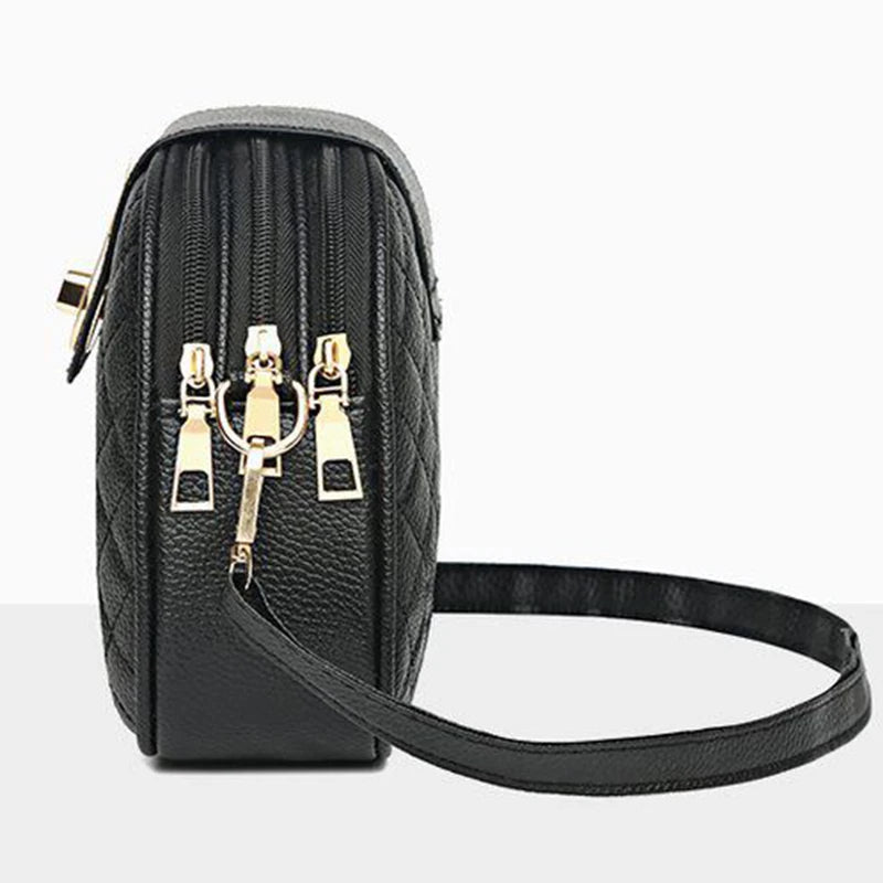 Quilted Leather Crossbody Bag – Elegant Women's Shoulder Bag