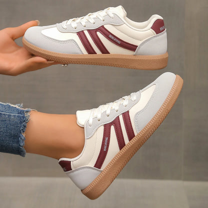 Women's Flat Sneakers – Lightweight Casual Lace-Up Loafers