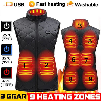 Women's USB Electric Heated Vest – Infrared Thermal Warming Jacket