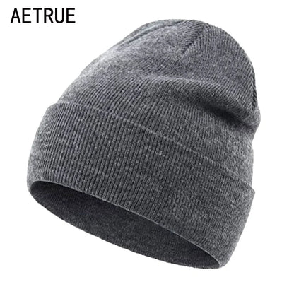 Solid Knit Beanie Hat – Unisex Winter Skull Cap