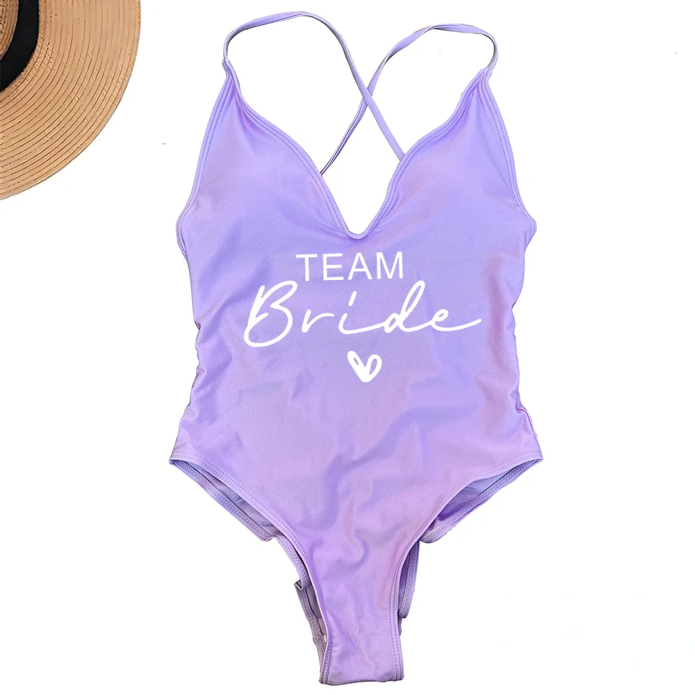 Team Bride One-Piece Swimsuit – Padded Bachelorette Bathing Suit