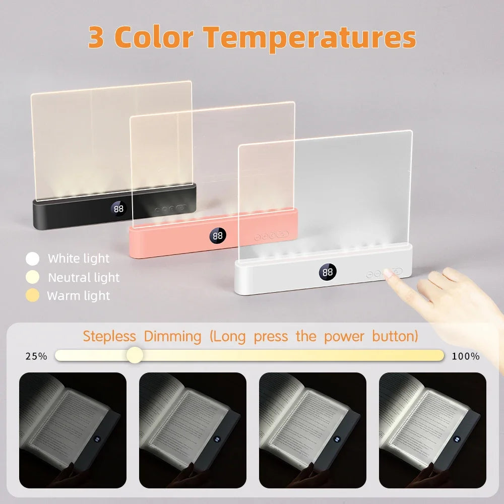 Book Light Led Lights Dimmable Panel Plate Book Lamp