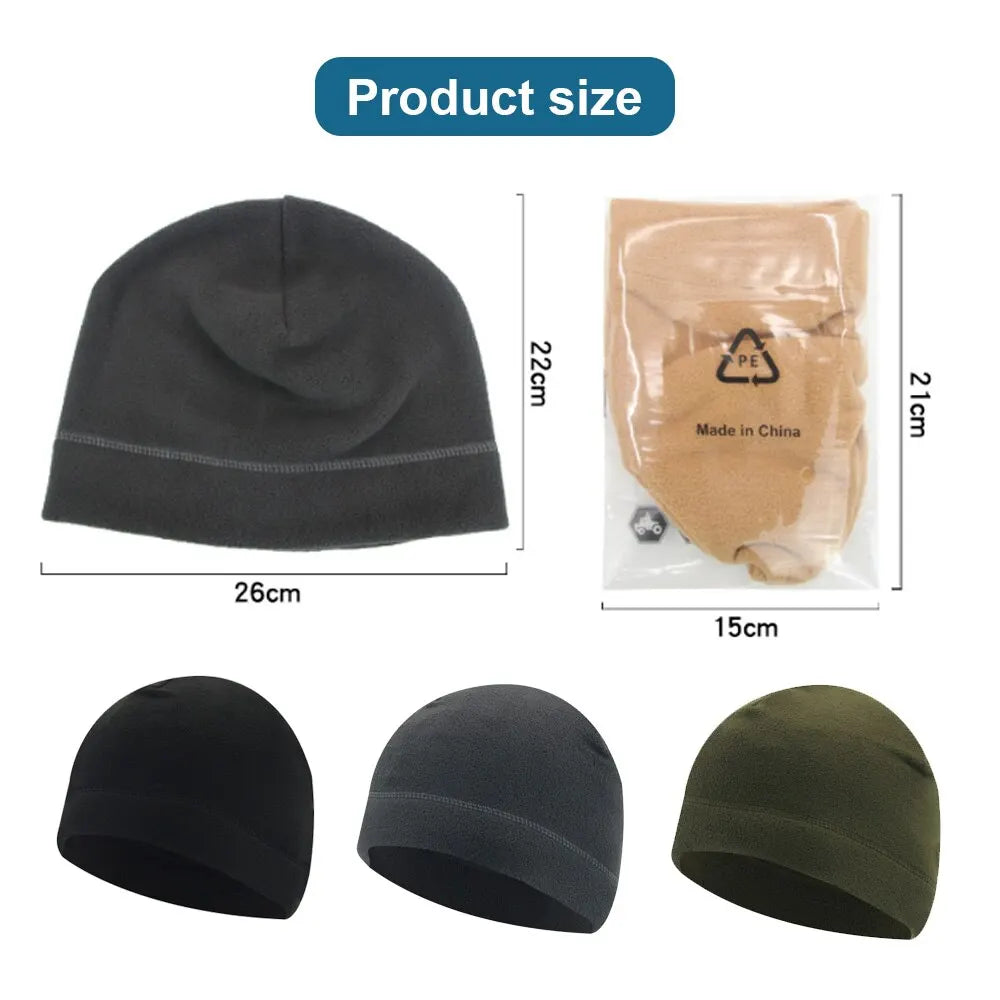 Polar Fleece Skull Cap – Warm Windproof Winter Beanie for Men & Women