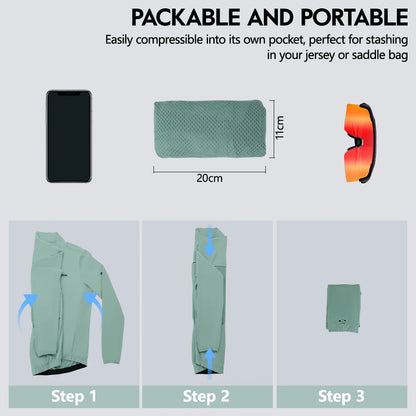 RION Men's Windbreaker Cycling Jacket – Packable, Windproof, UPF50