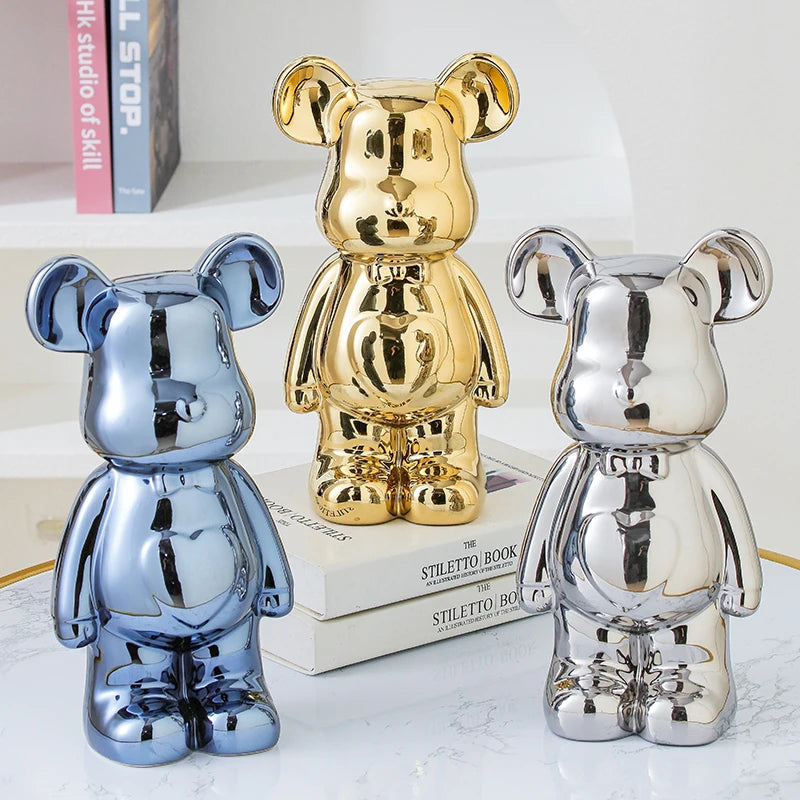 17 27 Cm Aesthetic Bear Brick Ceramic Statue Teddy Decor Action Figure Sculptures Ornament Room Home