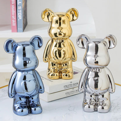 17 27 Cm Aesthetic Bear Brick Ceramic Statue Teddy Decor Action Figure Sculptures Ornament Room Home