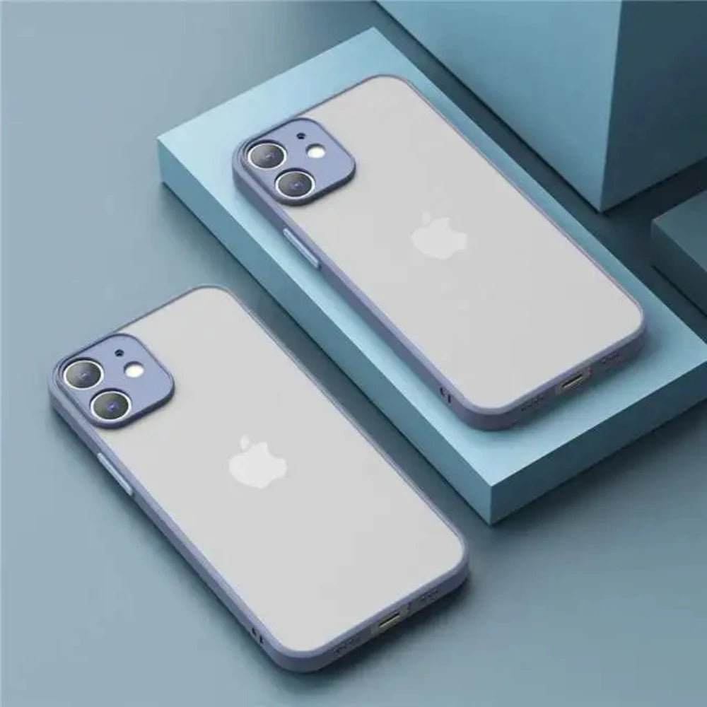 Shockproof Armor Matte Case Iphone 16 15 14 Plus 13 11 12 Pro Max Luxury Silicone Bumper Clear Hard