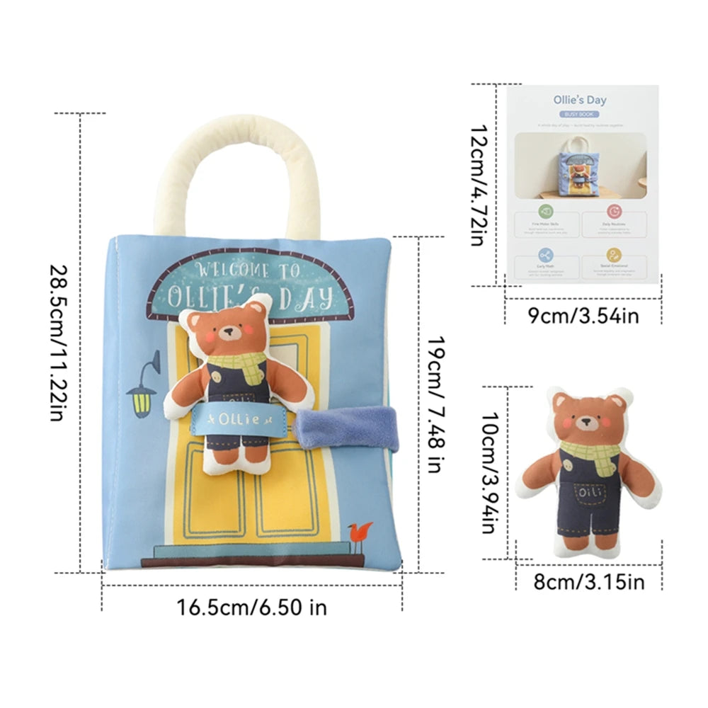 Montessori Baby Busy Box with Sensory Scarves & Cloth Toys