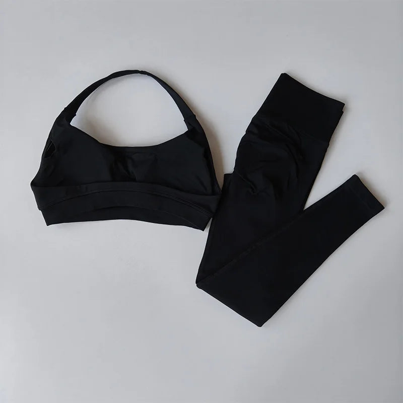 Women's Seamless Yoga Set – Sports Bra & High-Waist Leggings