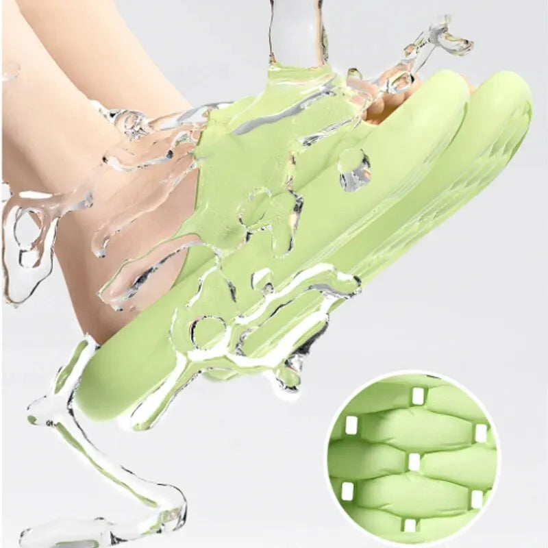 Bathroom House Slippers Leaking Quick-Drying Shower Slipper Light Weight Waterleaky Beach Flip Flops