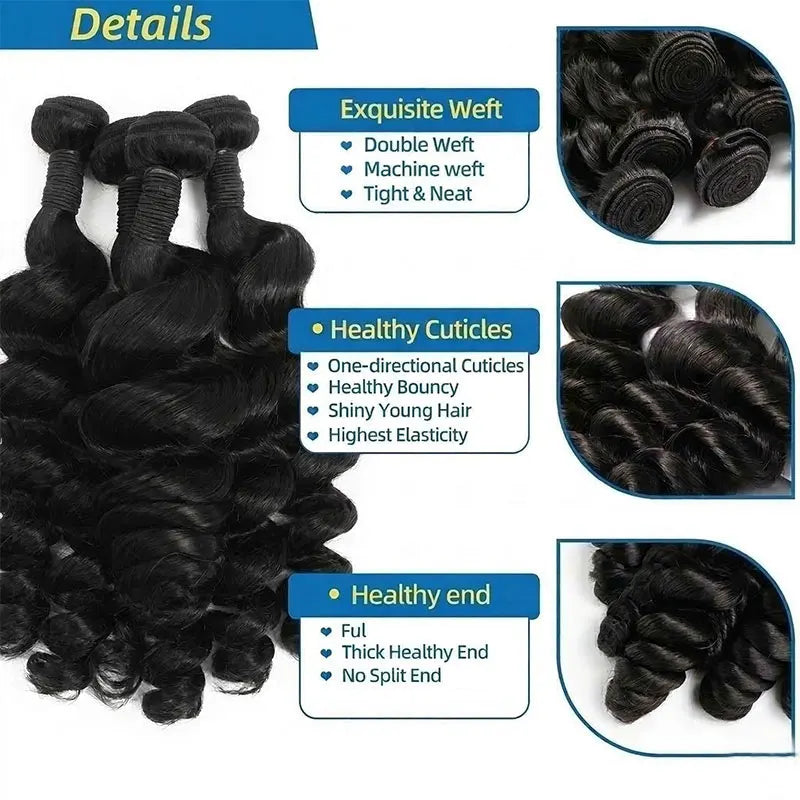 30 40 Inch Loose Wave Bundles 3 4 5pcs Raw Virgin Unprocessed Human Hair Brazilian Deep Extensions
