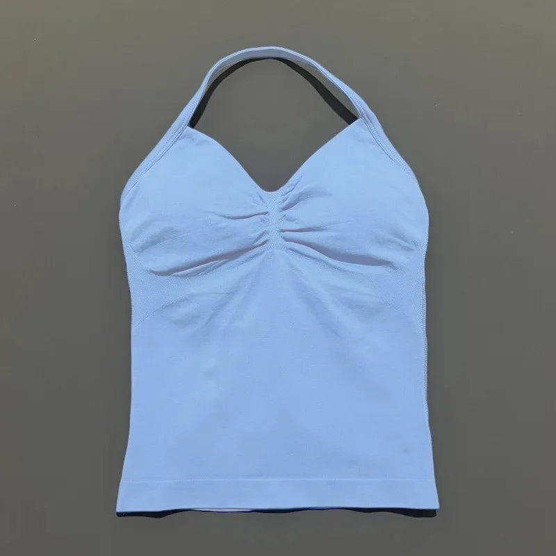 Women's Open Back Sports Bra – Breathable Yoga Top