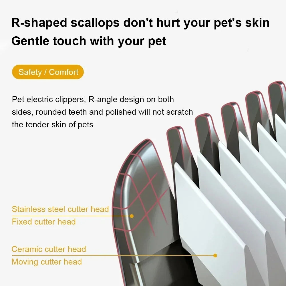 Professional Pet Hair Clipper – USB Rechargeable Dog & Cat Grooming Trimmer