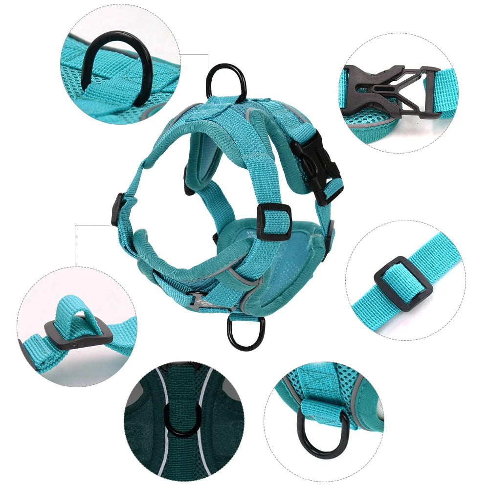 Dog Harness & Leash Set – Adjustable Reflective Vest for Small & Medium Pets