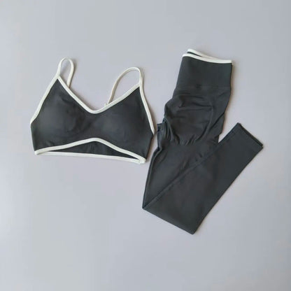 Seamless 2-Piece Yoga Set for Women – Sports Bra & High Waist Leggings