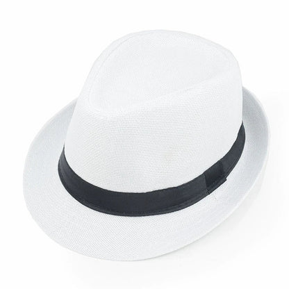 Linen Fedora Hat Unisex Summer Sun Hat with Band