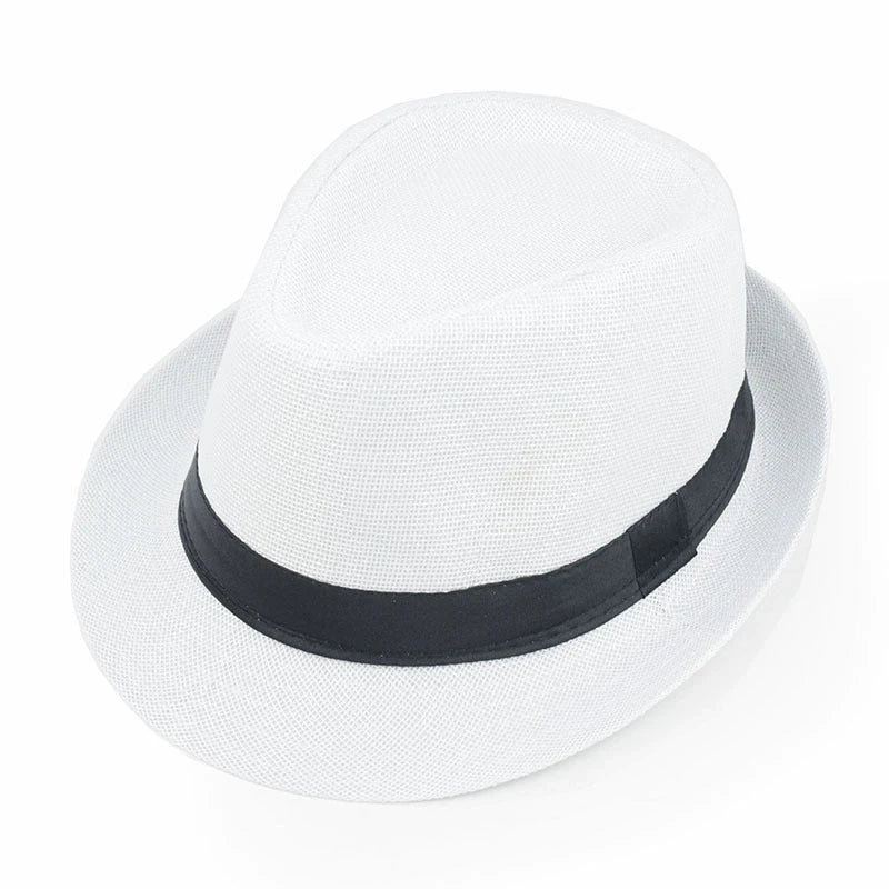 Linen Fedora Sun Hat – Unisex Summer Beach Jazz Cap