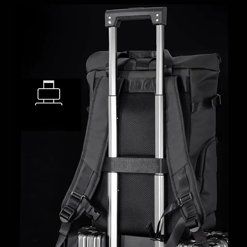 Men's Travel Backpack – 15.6" Laptop Roll-Top Waterproof Bag