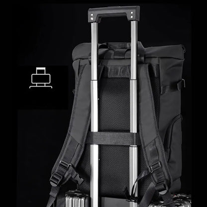Men's Travel Backpack – 15.6" Laptop Roll-Top Waterproof Bag