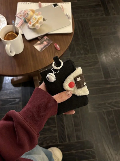 Cute Plush Coin Purse – Card Holder Wallet with Bell Charm