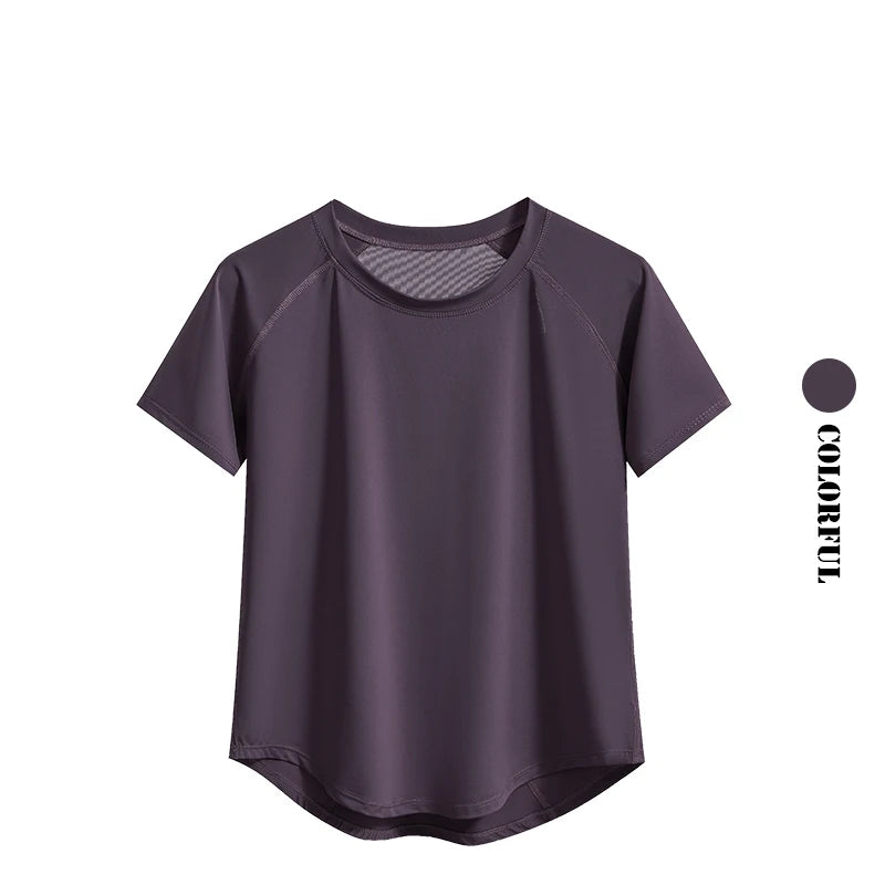 Women's Quick-Dry Workout T-Shirt Short Sleeve Gym Top