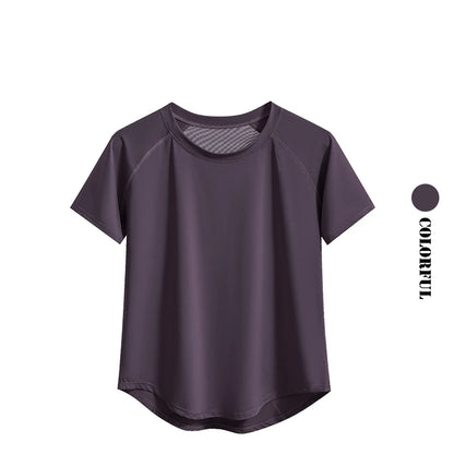 Women's Quick-Dry Workout T-Shirt Short Sleeve Gym Top