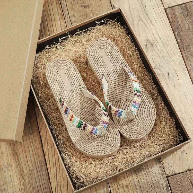 Women Flip Flops Summer Beach Platform Slippers Casual Outside Wedges Sandals Shoes