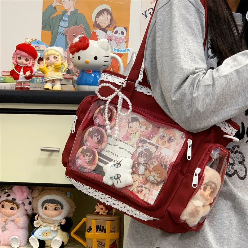 Ita Bag Transparent Window Tote – Y2K Kawaii Crossbody Shoulder Bag