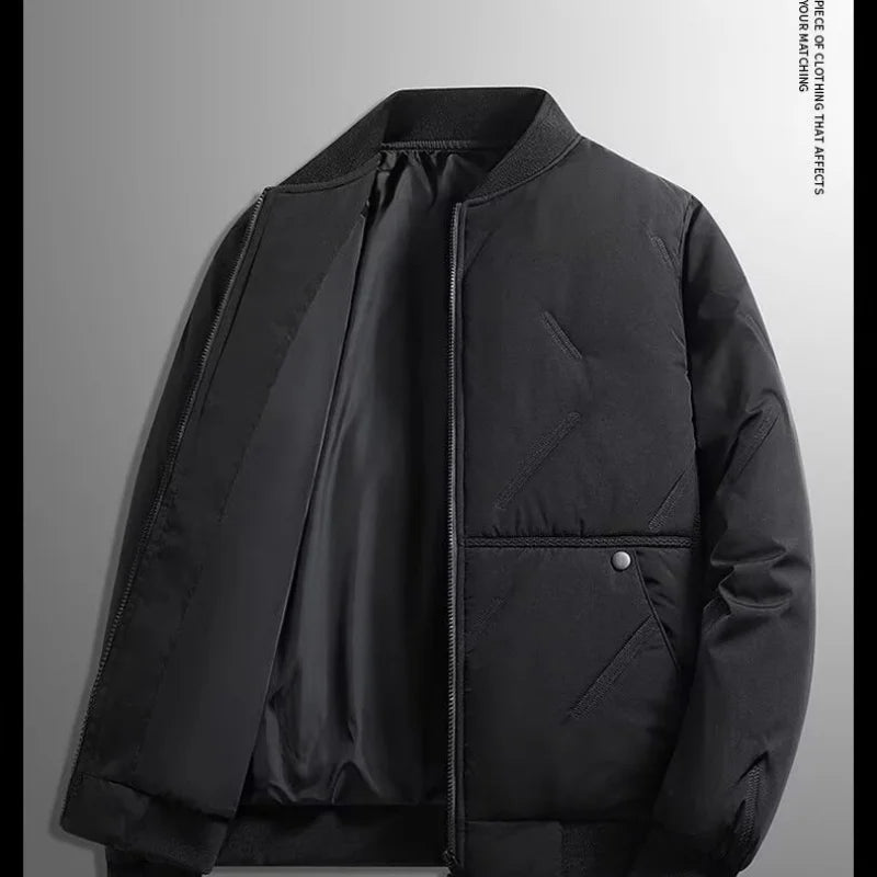 Men's Cotton Padded Bomber Jacket – Warm Winter Coat