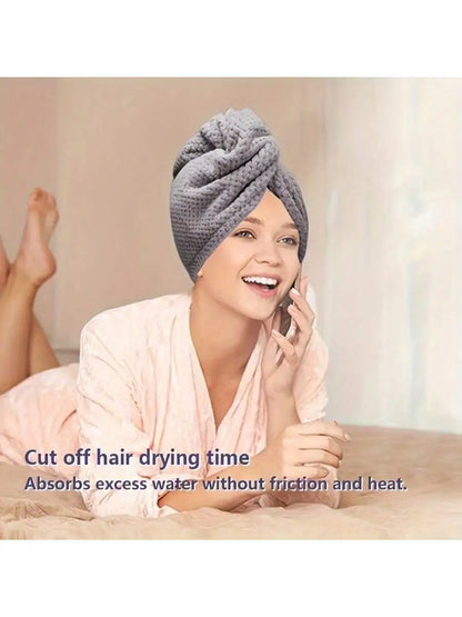 Microfiber Hair Towel Wrap – Absorbent Quick-Dry Turban Cap for Women