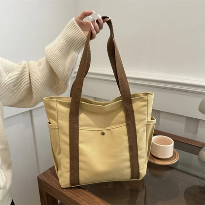 Large Capacity Canvas Tote Bag for Work & Commuting
