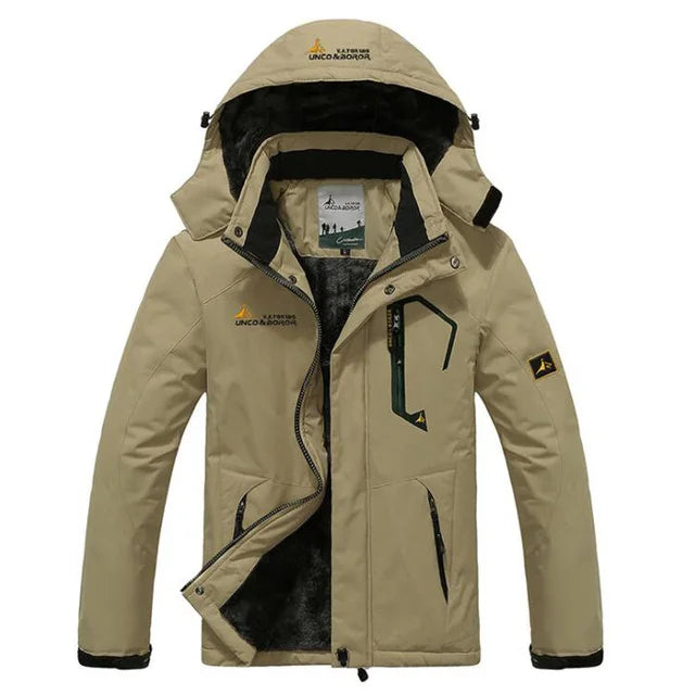 Men's Winter Parka Hooded Jacket – Thick Fleece-Lined Windproof Coat