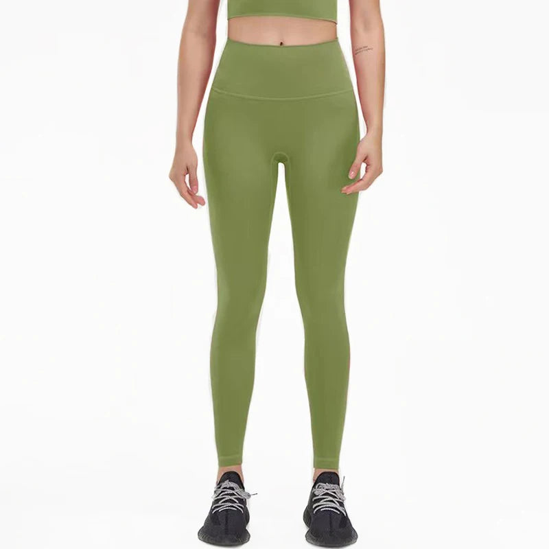 Women's Nylon Yoga Pants – Gym Leggings with Elastic Waist