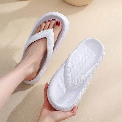 Women's Platform Flip Flops – Cushioned EVA Non-Slip Beach Sandals