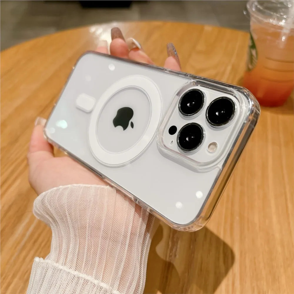 Magesafe Magnetic Transparent Wireless Charge Case Iphone 11 12 13 14 15 16 Pro Max Plus Mini