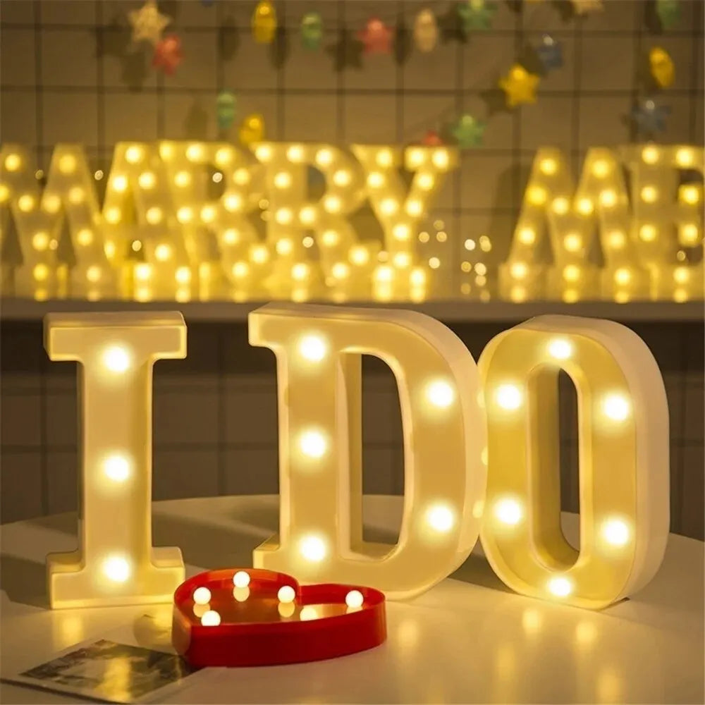 Number Letter Lamp Luminous Alphabet Led Lights Decororation Night Light Home Wedding Birthday