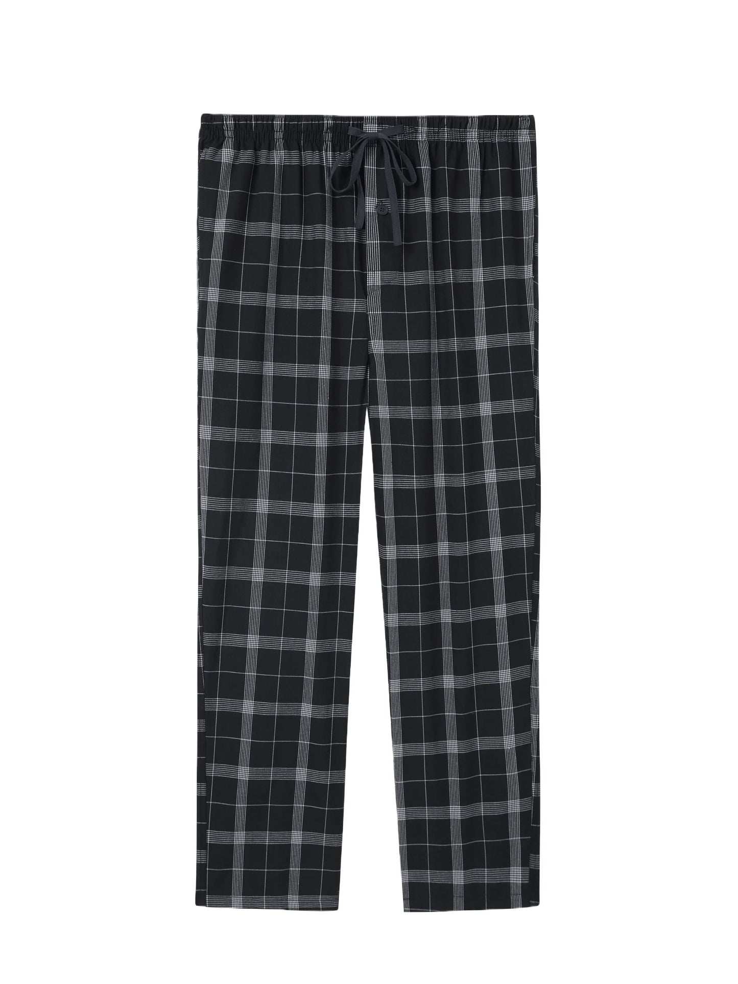 Men's Checked Cotton Pajama Pants with Pockets