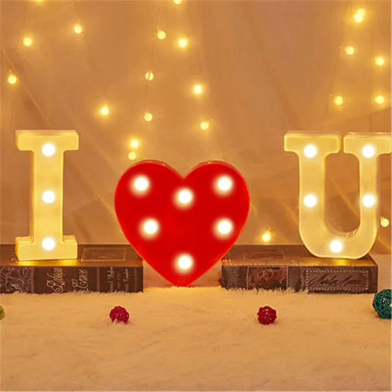 Number Letter Lamp Luminous Alphabet Led Lights Decororation Night Light Home Wedding Birthday