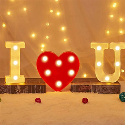 Number Letter Lamp Luminous Alphabet Led Lights Decororation Night Light Home Wedding Birthday