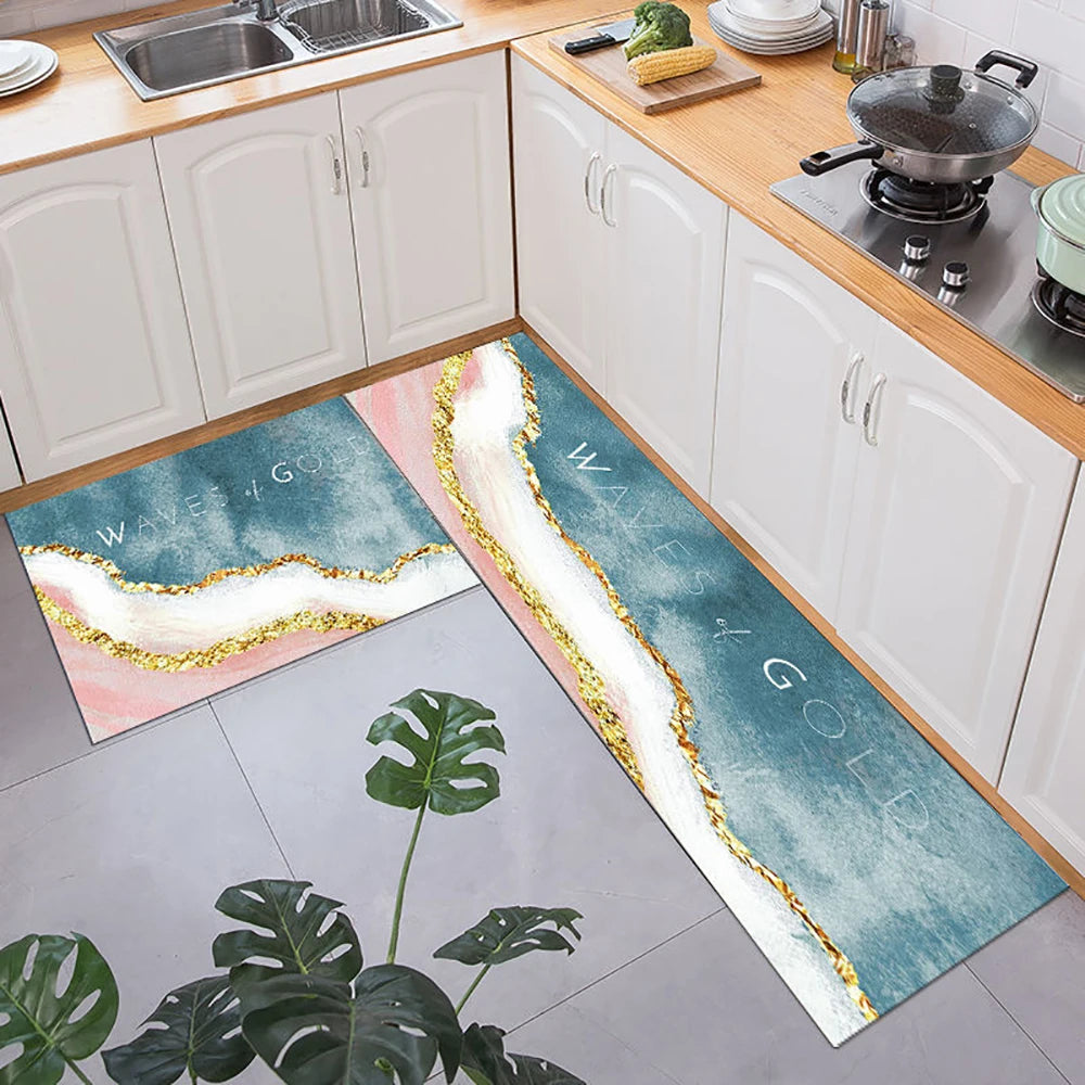 Anti-Slip Kitchen Floor Mat Set – Soft Washable Area Rug for Kitchen, Bedroom & Hallway