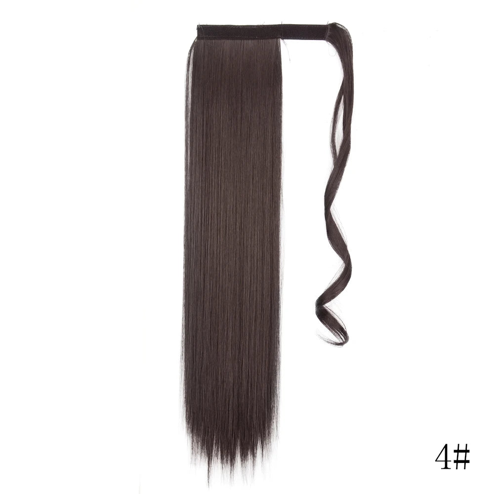 Wrap Around Ponytail Extension – Long Straight Synthetic Clip-In