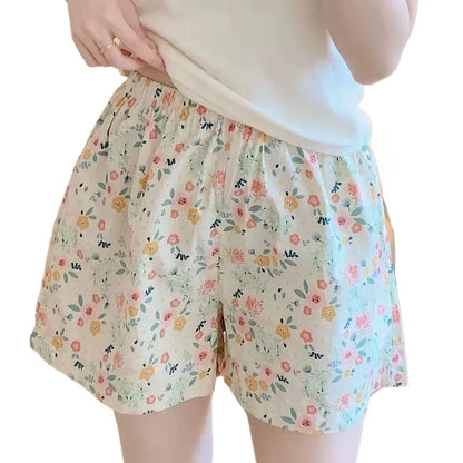 Women's Cartoon Print Lounge Shorts – Cute Floral & Animal Pattern Sleep Pants