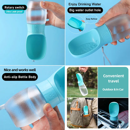 Portable Pet Water Bottle with Drinking Bowl for Dogs & Cats