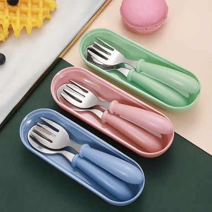 Kids Stainless Steel Cutlery Set with Portable Case