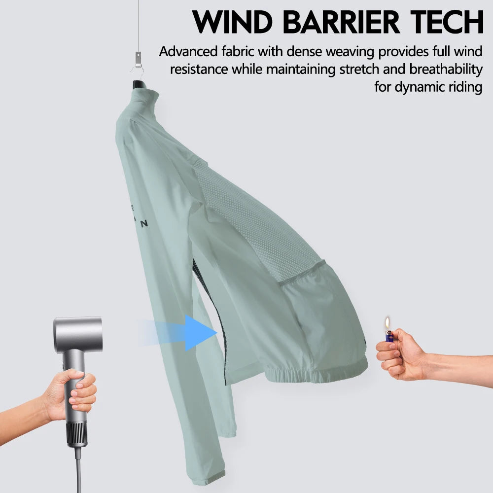 RION Men's Windbreaker Cycling Jacket – Packable, Windproof, UPF50